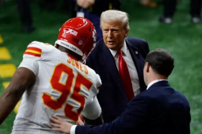 “SHOCKING VIDEO: Chiefs’ Chris Jones Called Out for Controversial On-Field Moment with Donald Trump Before Super Bowl 59!”