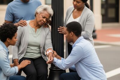 Anciana se desmaya en la calle, salvada por una familia negra, lo que sucede después te hará llorar