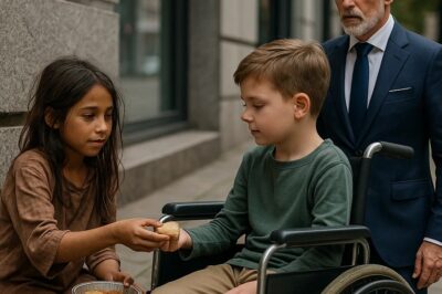 NIÑA MENDIGA COMPARTE SU COMIDA CON UN NIÑO EN SILLA DE RUEDAS, Y UN MILLONARIO LO VE… LO QUE SUCEDE DESPUÉS TE DEJARÁ SIN PALABRAS
