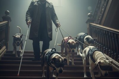 “NO PODÍA VER, PERO GUIABA A OTROS PERROS CIEGOS A SUBIR ESCALERAS”