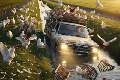 La camioneta que cargaba pollos… y terminó cargando un milagro