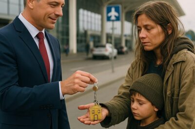 De camino al aeropuerto, un millonario le da las llaves de su mansión a una mendiga con un niño…