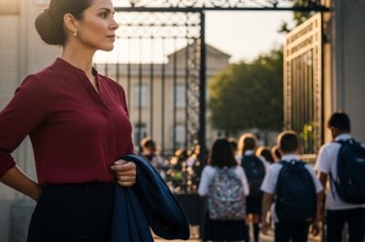 Hoy, como siempre, una madre espera a su hijo tras la escuela…