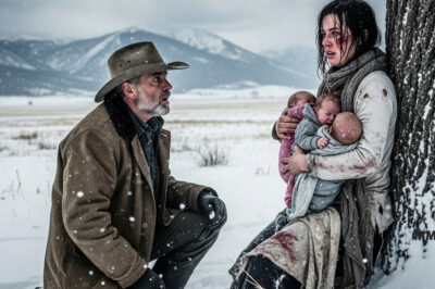 El leve murmullo de la nevada se mezclaba con un sonido inesperado: el llanto agudo de un recién nacido, acompañado de la voz de una mujer que trataba de calmarlo con palabras suaves.