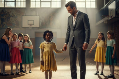 Niña negra avergonzada de su vestido viejo… hasta que un multimillonario la invita a bailar