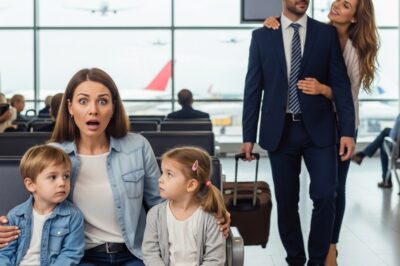 «Ella aguardaba en el aeropuerto junto a sus dos hijos, pero él apareció tomado de la mano de otra mujer.»