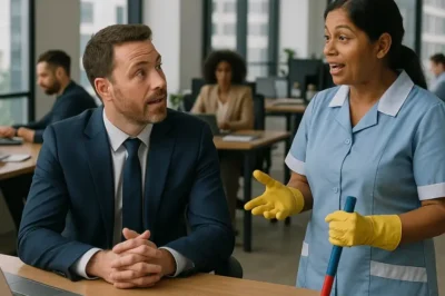 Ella limpiaba los pasillos de una empresa donde nadie sabía su nombre.