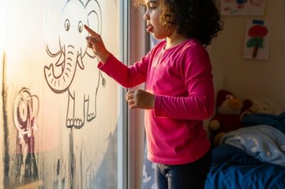 .cuando Awa tenía cinco años, dibujó un elefante en la ventana de su habitación.