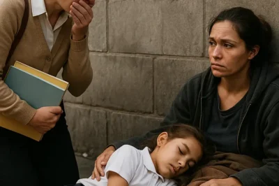 Una maestra descubre que la niña más aplicada de su clase duerme en la calle junto a su madre.