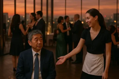 En la fiesta, nadie bailaba con el millonario japonés… hasta que la camarera lo invitó en japonés…