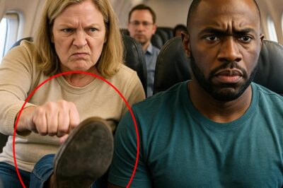 “Mujer blanca racista seguía pateando el asiento de un hombre negro, sin saber quién era en realidad.”