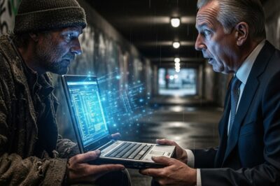 Un hombre sin hogar resolvió un misterio tecnológico para una multimillonaria… y lo que ocurrió después dejó a todos boquiabiertos