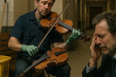 Papá Soltero Conserje Tocó Un Violín Roto En El Vestíbulo A Las 2AM — Un Crítico Se Detuvo A Llorar