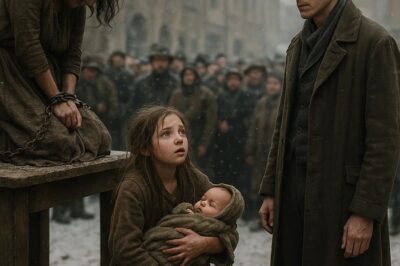 “¿Nos puede comprar, señor?” —susurró la niña, sosteniendo al bebé entre sus brazos. Thomas Bequet la miró, evaluando el rostro cansado de la mujer frente a él.