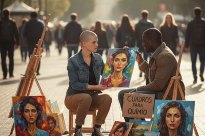 Chica Pobre Vende Cuadros Para Pagar La Quimio — Hasta Que Un Papá Soltero Hace Lo Impensable…