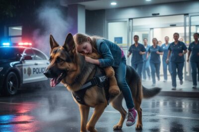 Un pastor alemán K9 lleva a una niña al hospital. Nadie podía creer lo que pasó después.