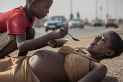 El Milagro del Cartón: Cómo un Niño Mendigo Salvó a una Millonaria Embarazada en las Calles de Lagos sin Conocer su Identidad.