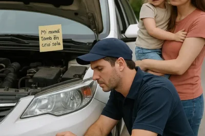 Un mecánico arregla gratis el auto de una madre soltera → y le deja una nota: “Mi mamá también crió sola”.