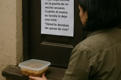 Durante meses, una mujer deja comida en la puerta de su vecino anciano. Cuando él muere, su familia le deja una nota: “Usted le devolvió las ganas de vivir”.