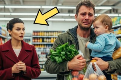 Un padre soltero y pobre llora en la caja… la mujer detrás de él es la multimillonaria dueña de todo.