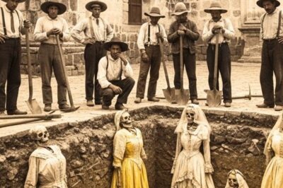 Cuando los albañiles excavaron el patio parroquial,hallaron cuerpos vestidos de novias desaparecidas