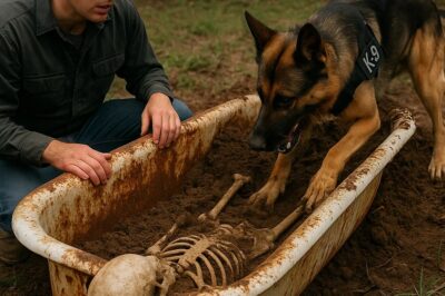 Pensó que era solo una bañera oxidada — pero luego su perro K9 desenterró una pesadilla.