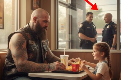 Cada sábado, un imponente motociclista se reúne con una niña en un McDonald’s, pero hoy, el gerente finalmente llamó a la policía
