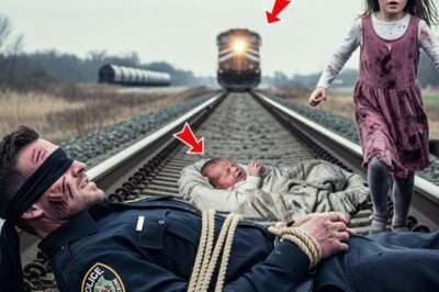 Un oficial de policÃa fue atado a las vÃas del tren con un recién nacido… hasta que una niña y su perro K9 los salvaron.
