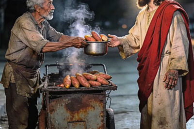 UN VENDEDOR DE CAMOTES POBRE LE DIO SU CARRITO A UN ANCIANO PERDIDO… PERO ERA JESÚS DISFRAZADO…