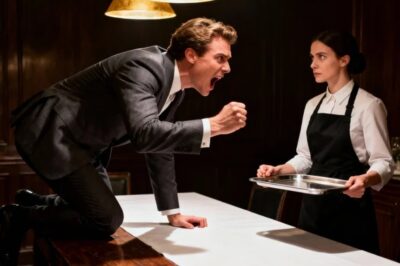 EL HIJO DEL MILLONARIO SE SUBIÓ A LA MESA Y LE GRITÓ A LA MESERA… PERO LO QUE ELLA HIZO…