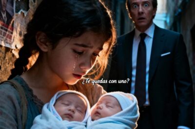 ¿Te quedas con uno? Susurra la niña entre lágrimas. Millonario se queda helado al ver a una niña de la calle cuidando a dos bebés…