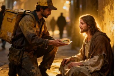 UN REPARTIDOR POBRE LE DIO SU COMIDA A UN MENDIGO… PERO ERA JESÚS DISFRAZADO…