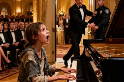 Una chica muy delgada y sin hogar estaba siendo escoltada hacia la salida de una lujosa gala benéfica por dos guardias de seguridad. Miró el piano y gritó: «¿Puedo tocar el piano a cambio de un plato de comida?». El invitado de honor, el legendario pianista Lawrence Carter, dio un paso al frente, apartó a los guardias y dijo: «Déjenla tocar». Lo que ocurrió después dejó el salón en absoluto silencio.