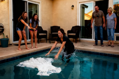 Mi hermana arroja el vestido de novia de mi prometida a la piscina… y estalla en carcajadas cuando ella se lanza al agua.