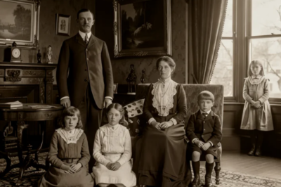 Una foto familiar de 1910 parece inofensiva… pero mira al niño que está de pie junto a la ventana