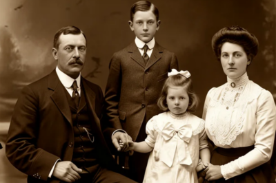 Esta fotografía de estudio de 1914 parece inofensiva — hasta que notas lo que la madre esconde en su mano.