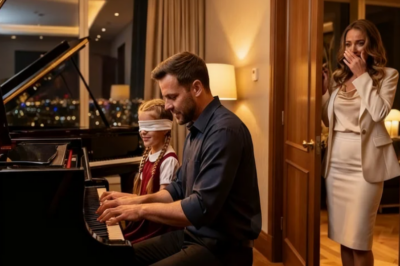 Un conserje tocaba el piano con una niña ciega… sin saber quién la observaba detrás de la puerta