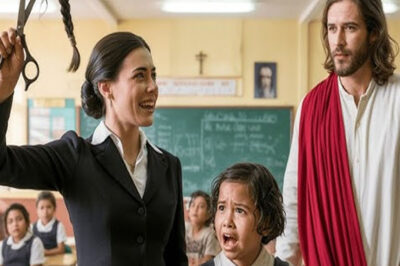 “¡ERES POBRE Y FEA!” UNA MAESTRA CRUEL CORTA EL CABELLO DE NIÑA HUÉRFANA… JESÚS APARECE Y LA JUZGA