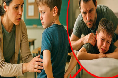 Niño llora con dolor ABAJO. “No puedo sentarme, MAESTRA… ¡DUELE MUCHO! MI PAPÁ es el CULPABLE.”