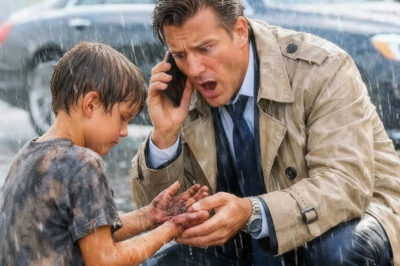 MILLONARIO HALLA A SU HIJO BAJO LA LLUVIA — Y AL VER LAS MANOS DEL NIÑO LLAMÓ A LA POLICÍA