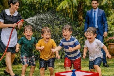 EL MILLONARIO VOLVIÓ TRISTE A CASA… Y NO PUDO CREER LO QUE LA LIMPIADORA HIZO CON SUS HIJOS