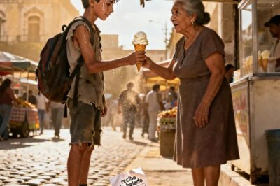 Niño pobre de la calle le pagó un helado a una anciana — sin saber que era una millonaria muy famosa