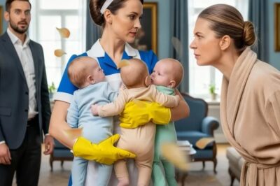 EL MILLONARIO SE OCULTÓ PARA VER A LA MUJER CON TRILLIZOS… Y LA LIMPIADORA DESTAPÓ LA VERDAD