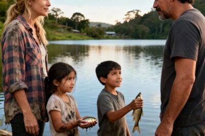 EL JEFE FUE A PESCAR… PERO ENCONTRÓ A 1 MADRE SOLTERA Y SUS HIJOS PESCANDO PARA COMER