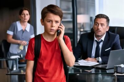 EL HIJO DE LA MUJER DE LIMPIEZA CONTESTA LA LLAMADA Y SALVA EL MAYOR CONTRATO DEL MILLONARIO