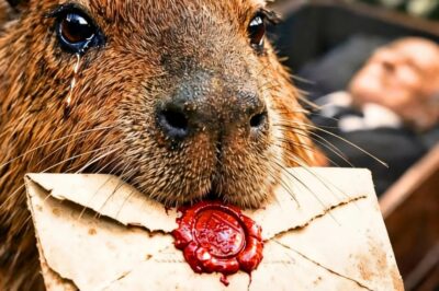 UNA CAPIBARA IRRUMPE EN UN VELORIO CON UNA CARTA EN LA BOCA CUANDO EL HIJO DEL FALLECIDO VE LA LETRA