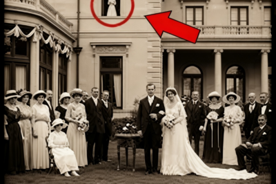 This 1912 Wedding Portrait Looks Joyful — Until You Notice the Figure in the Window