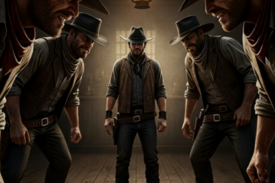 “Los matones se burlan de un vaquero silencioso, sin saber que es el pistolero más letal del Oeste