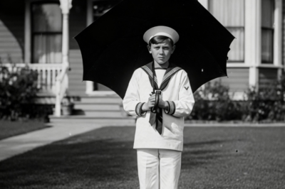 Esta foto de 1910 de un niño sosteniendo un paraguas parecía dulce, hasta que el zoom reveló algo impactante.