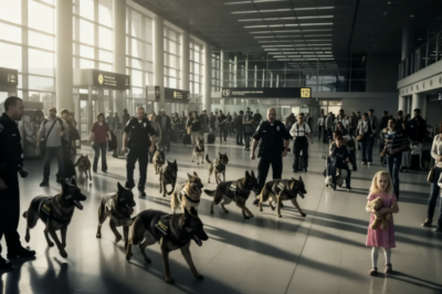 ¡15 perros policía rodean a una niña en el aeropuerto! ¡Lo que sucedió después dejó a todos….